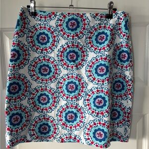 Talbots Vibrant Floral Pencil Skirt - Blue and Red